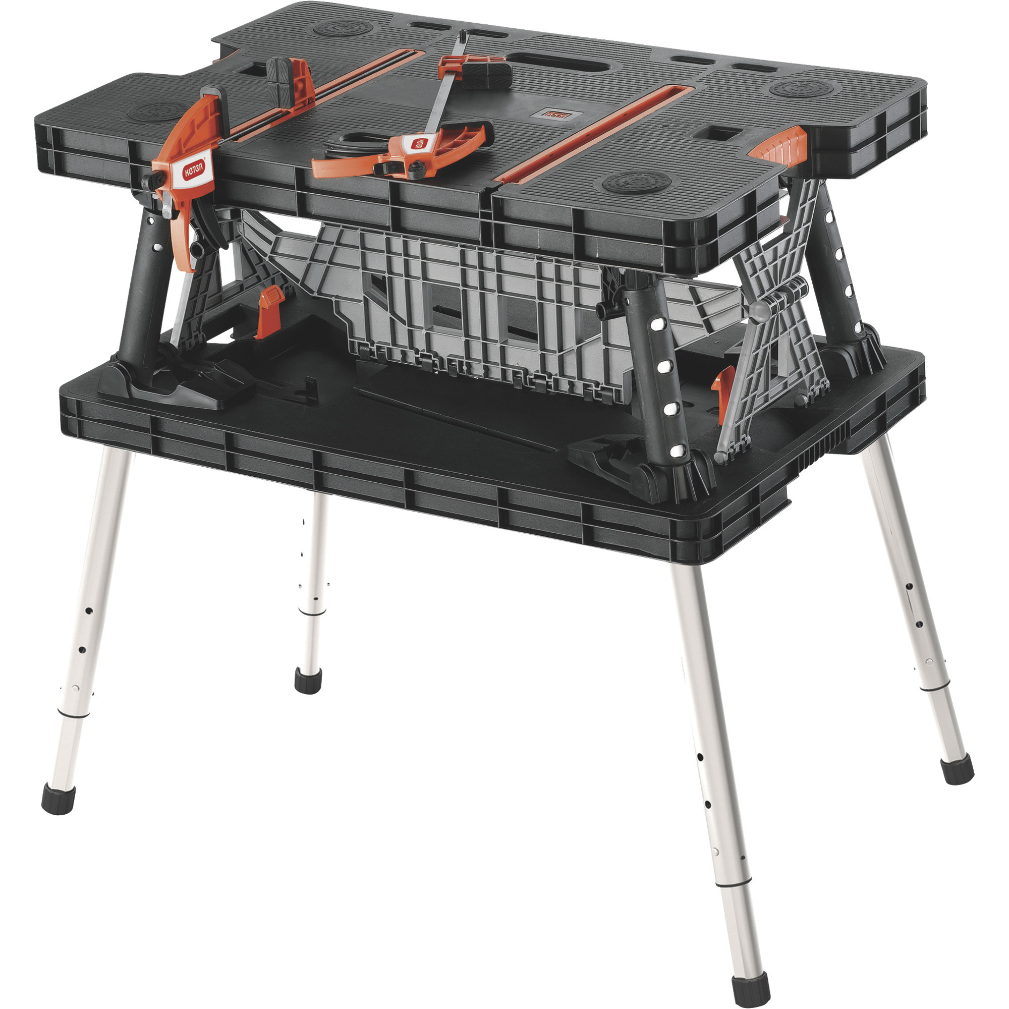 Keter Folding Work Table, 750-Lb. Capacity with Extendable Legs, Model# 17209954